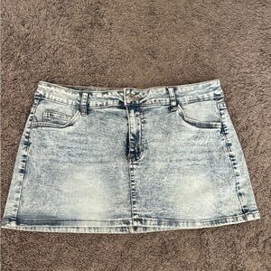 SHEIN Faded Blue Denim Mini Skirt